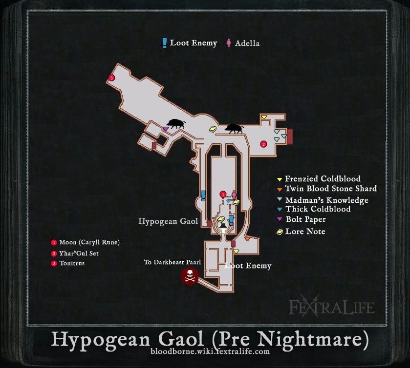 Hypogean Gaol Map