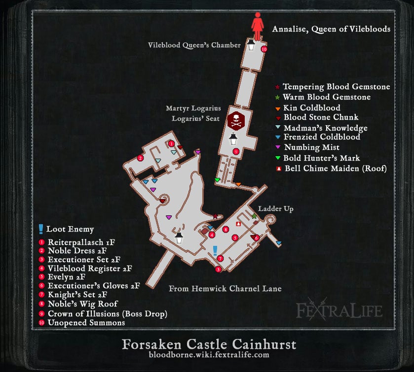 forsaken castle cainhurst map
