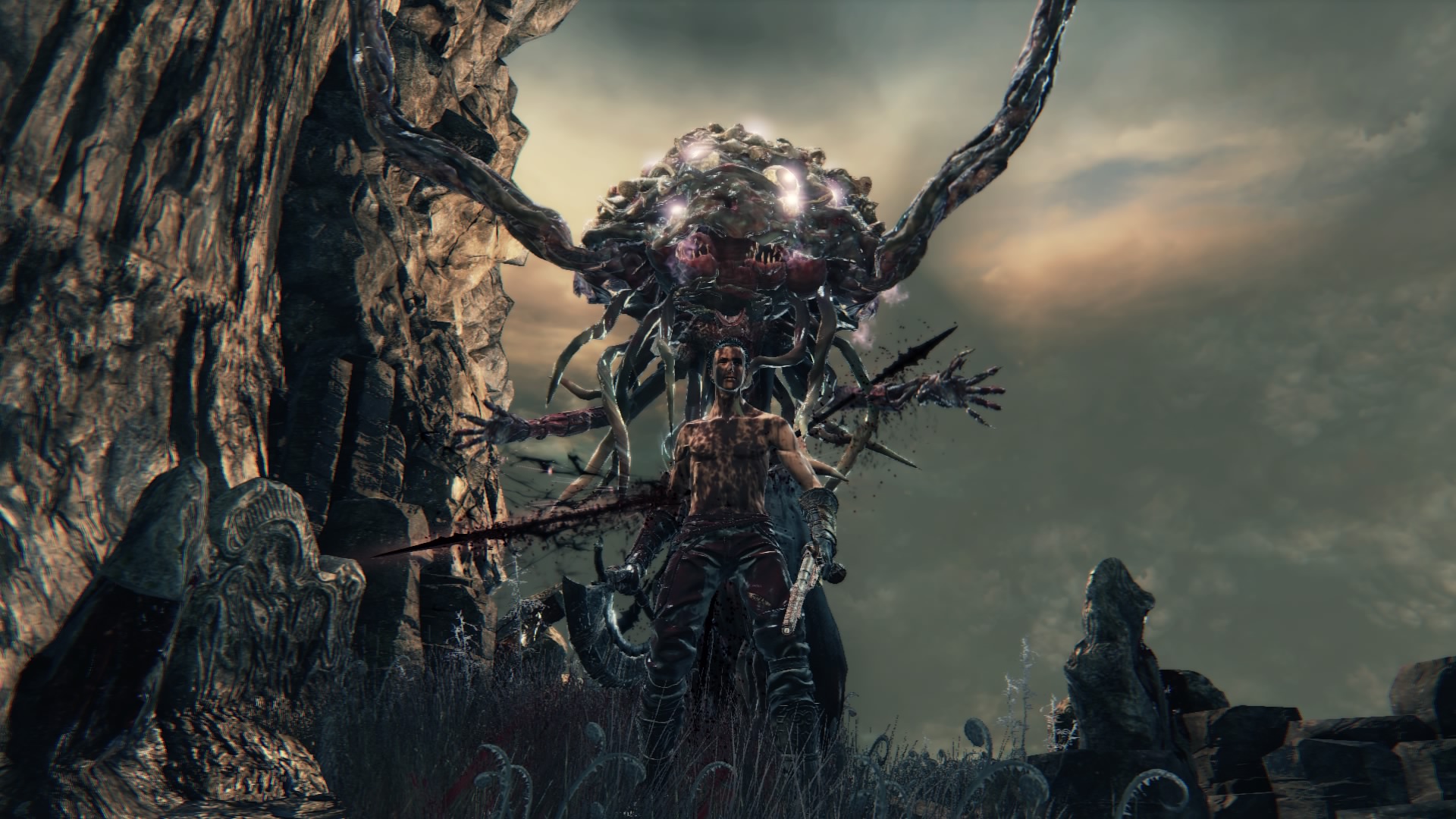 bloodborne enemies with giant brains that frenzy